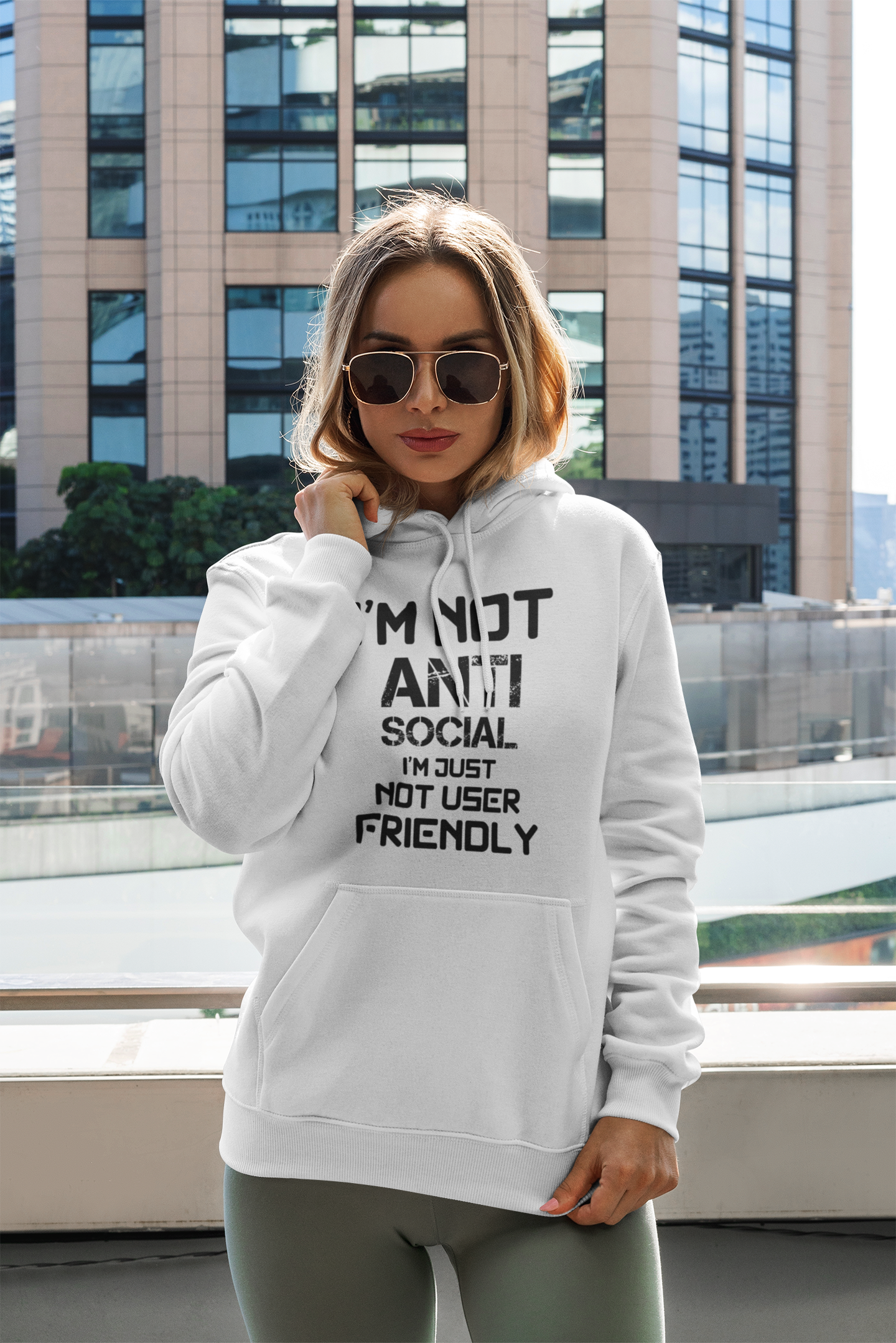 I'm Not Anti Social Hooded Sweatshirt